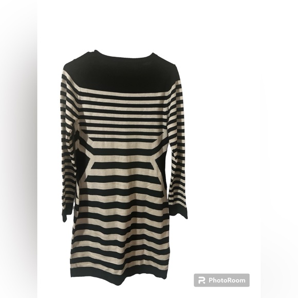 Calvin Klein Women’s Striped Sweater Dress - Medium - Black/Off White - Picture 3 of 6